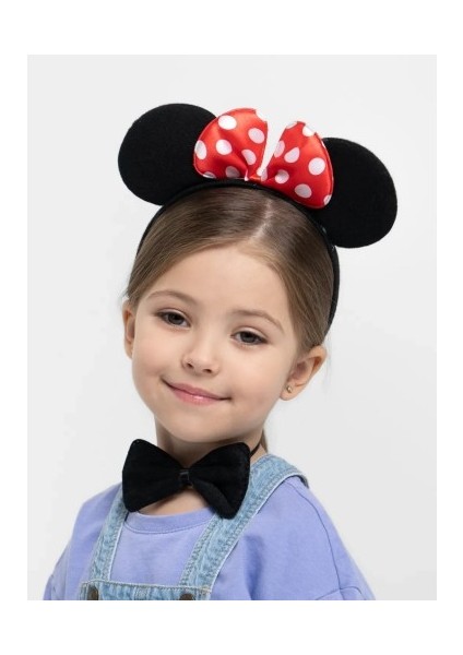 Minnie Mouse Kostüm Seti Taç Kuyruk Papyon Gösteri Seti