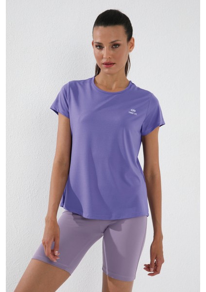 Eflatun Basic Kısa Kol Standart Kalıp O Yaka Kadın T-Shirt - 97144 fiyatları