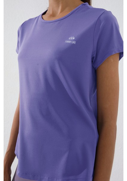 Eflatun Basic Kısa Kol Standart Kalıp O Yaka Kadın T-Shirt - 97144 fırsatları