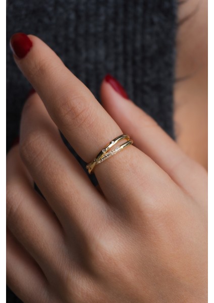 Zirkon Taşlı Çelik Yüzük