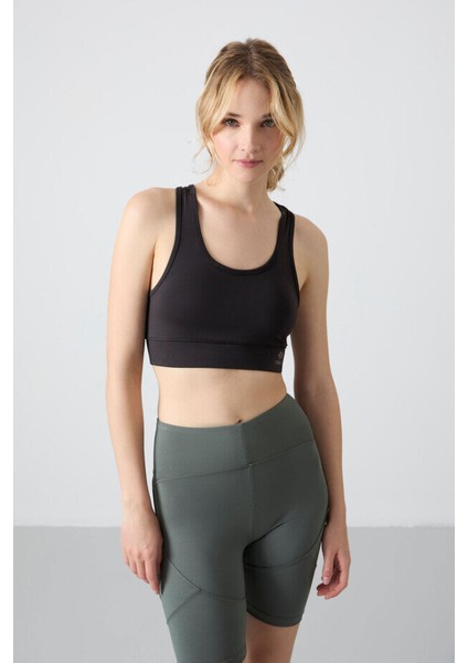Slim Fit U Yaka 2li Paket Siyah-Çağla Kadın Spor Büstiyer - 97120 fiyatları