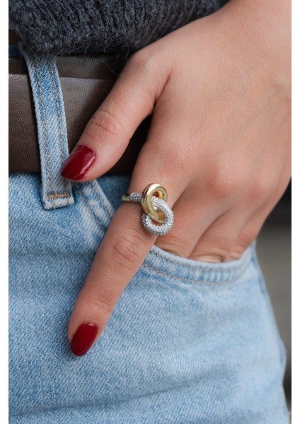 Zirkon Taşlı Çelik Yüzük