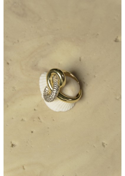 Zirkon Taşlı Çelik Yüzük