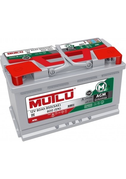 12V 80 Ah (Amper) Start Stop Agm Mutlu Akü. Yeni Üretim.