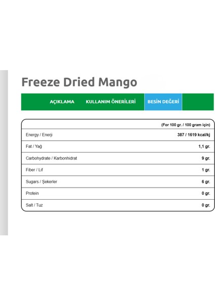 Dondurularak Kurutulmuş Mango 15 gr – Freeze Dried Mango- Mango Kuru Meyve Cipsi fırsatları