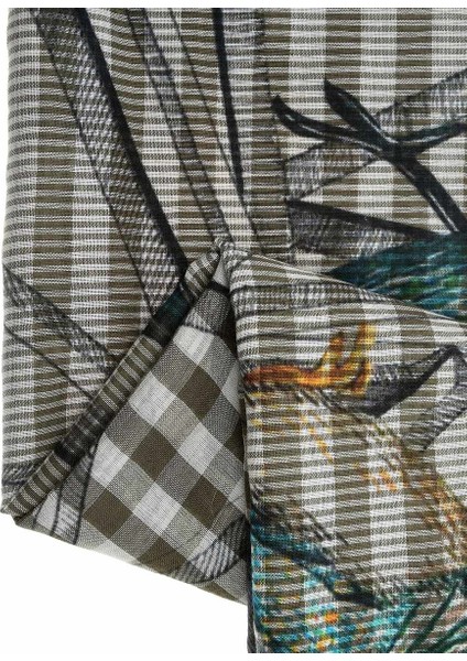 Kuş Desenli Çizgili Kadın Şal Standart Renk Y1984222_089 fiyatları