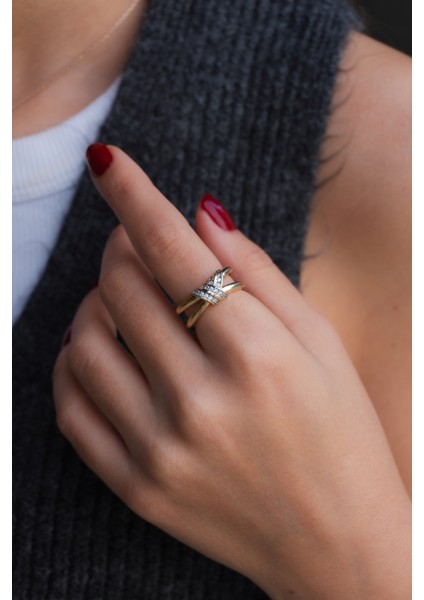 Zirkon Taşlı Çelik Yüzük