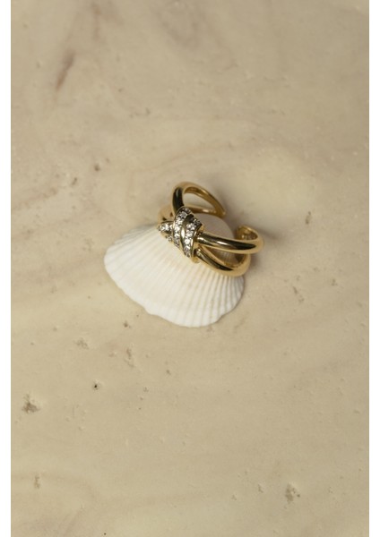 Zirkon Taşlı Çelik Yüzük