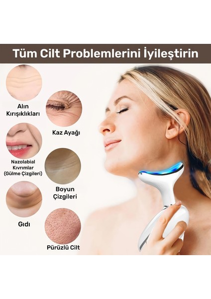 NPB02 Yüz Boyun Gıdık Sarkma Kırışıklık Giderici Sıkılaştırıcı Ems LED Masajlı Güzellik Cihazı fiyatları