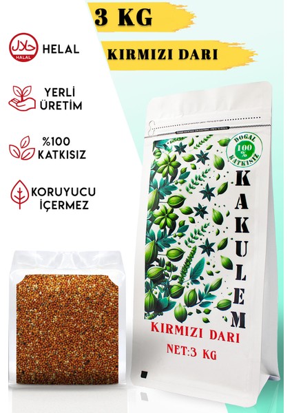 Sertifikalı Kırmızı Darı Dal Darı 3 kg