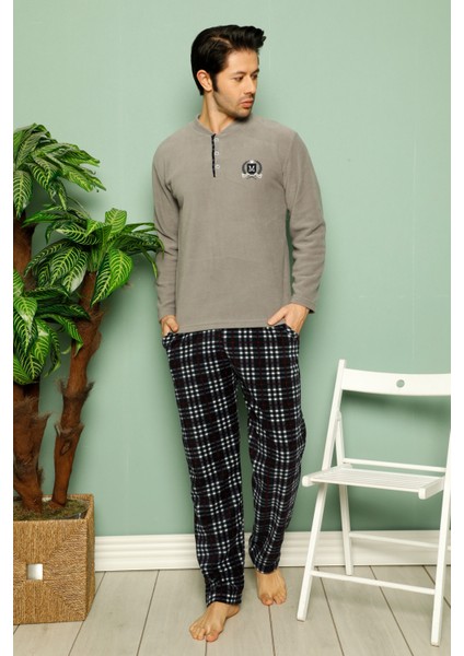 3 Renk Kışlık Erkek Polar Pijama Takımı modelleri