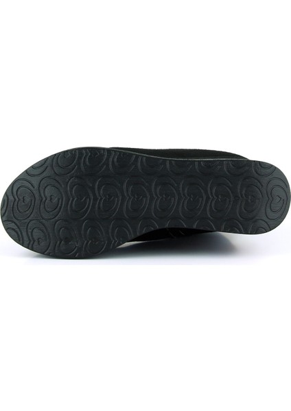 Chione Siyah Süet Kürk Astarlı Fermuarlı Yuvarlak Burun Gizli Dolgu Topuklu Bot