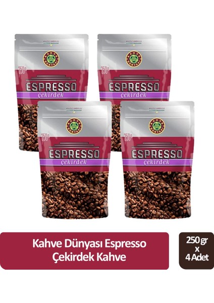 Espresso Çekirdek Kahve 250 gr x 4 Adet
