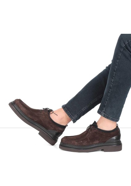 Erkek Kahverengi Bağcıklı Süet Deri Günlük Ayakkabı fiyatları