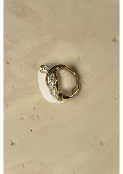 Zirkon Taşlı Çelik Yüzük