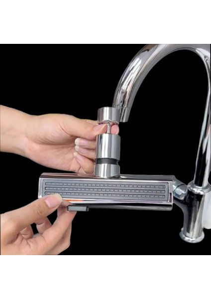 3 Modlu Evrensel Musluk Adaptörü – Şelale ve Sprey Su Akışlı Musluk Başlığı | 360° Döner Su Tasarruflu Aparat