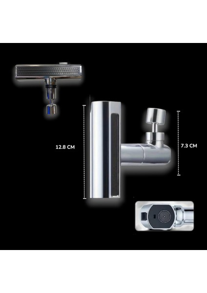 3 Modlu Evrensel Musluk Adaptörü – Şelale ve Sprey Su Akışlı Musluk Başlığı | 360° Döner Su Tasarruflu Aparat