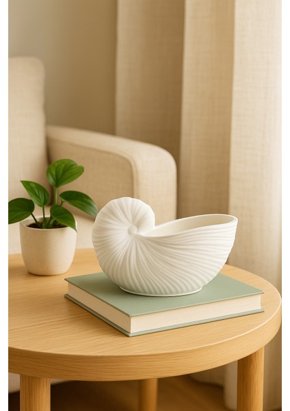 Deniz Kabuğu Formlu El Yapımı Mumluk – 13×8×7.4 cm | Zarif & Sakin Atmosfer modelleri