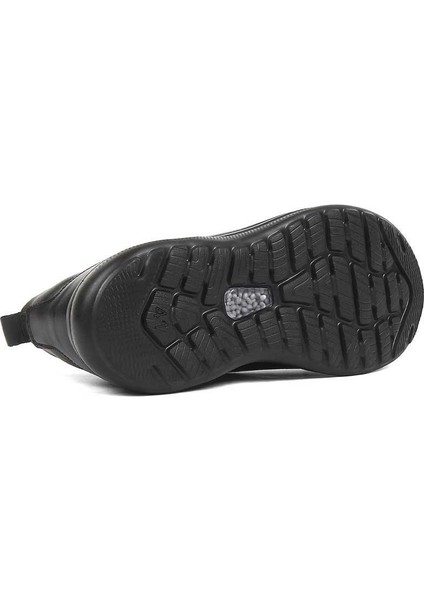 Erkek Siyah Bağcıklı Kalın Tabanlı Deri Sneaker