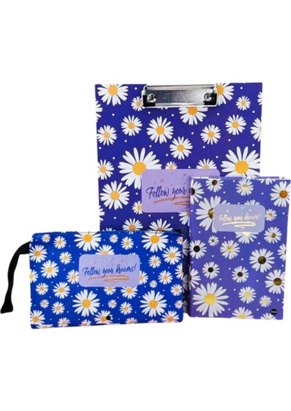 Paketli Mor Papatya Sekreterlik Defter Kalemlik Hediye Seti fırsatları