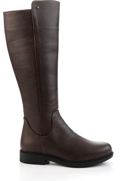 Kahve Hakiki Deri Kadın Çizme K03586002103