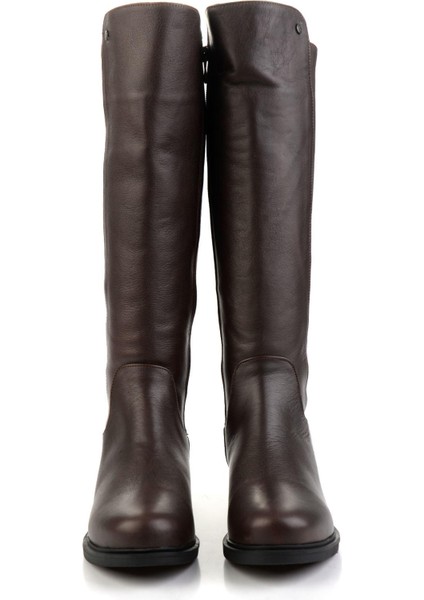 Kahve Hakiki Deri Kadın Çizme K03586002103 fırsatları