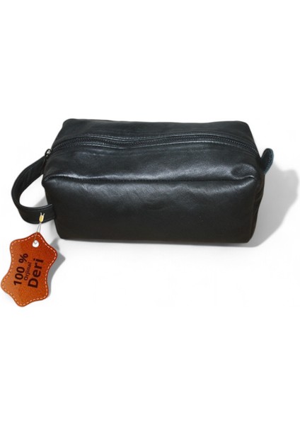 Hakiki Deri Kişisel Bakım,seyahat ve Çok Amaçlı El Çantası Siyah modelleri