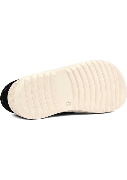 Kadın Siyah Kalın Tabanlı Süet Deri Ayakkabı