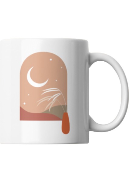 Bohem Tasarımlı Kupa Unisex Porselen Kupa Beyaz, Renkli 8X10CM fiyatları