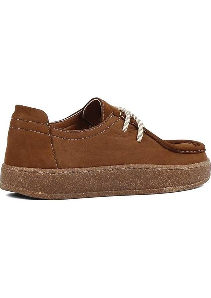 Kadın Kahverengi Bağcıklı Kalın Tabanlı Nubuk Deri Ayakkabı fırsatları