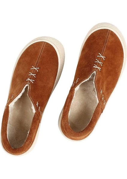 Kadın Taba Kalın Tabanlı Süet Deri Ayakkabı