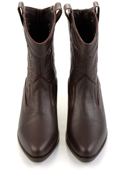 Kahve Hakiki Deri Kadın Bot & Bootie K02586888803 fırsatları