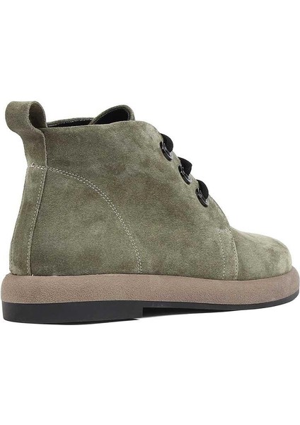 Kadın Haki Bağcıklı Süet Deri Bot indirimleri