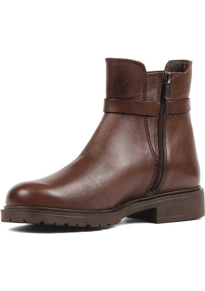 Kadın Kahverengi Tokalı Lastikli Deri Bot fırsatları