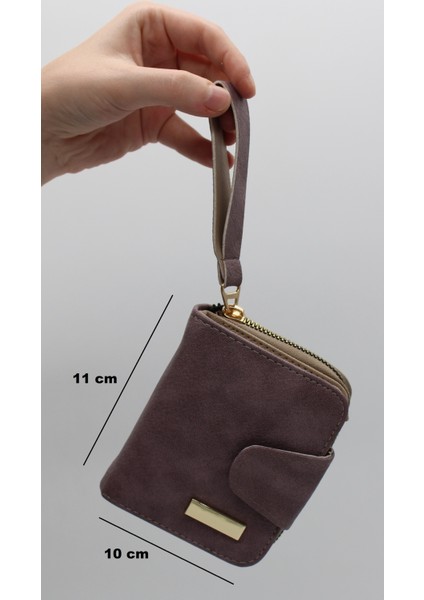Elcikli Bozuk Para Gözlü Bol Kartlıklı Lila Mini Kadın Cüzdanı fiyatları