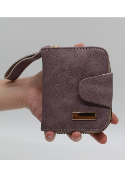Elcikli Bozuk Para Gözlü Bol Kartlıklı Lila Mini Kadın Cüzdanı modelleri