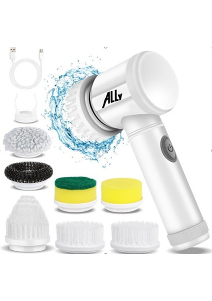 Magic Brush 5in1 Fırça Başlıklı Şarjlı Temizleme Fırçası Banyo/fayans/zemin Temizleyici