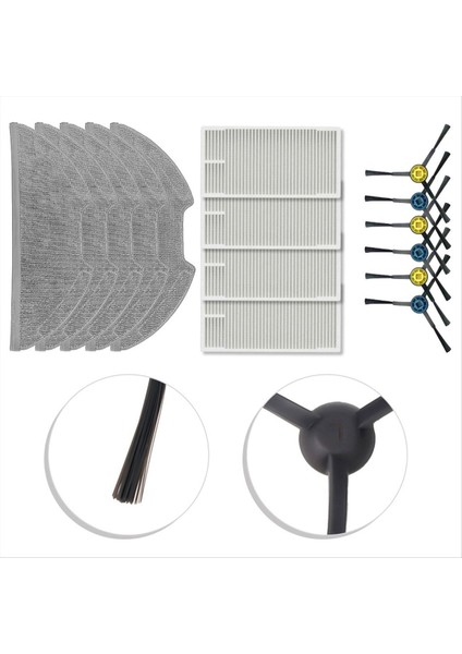 Yan Fırça Filtresi Mop Bezi Obode A8 / Eureka E10S / Eta Aurum Pro 624 Süpürme Robot Vakum Süpürge Aksesuarları (Yurt Dışından) fırsatları