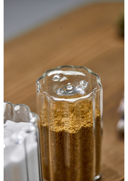 2’li Dalgalı Cam Tuzluk ve Biberlik Takımı – Şeffaf, Modern Silindirik Tasarım, Sızdırmaz Kapaksız Baharatlık Seti modelleri