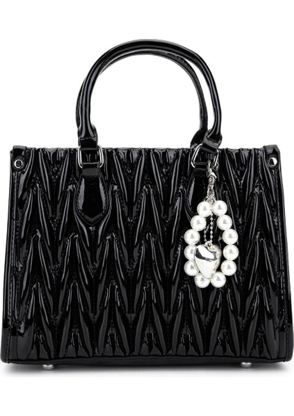 Kadın Suni Deri Siyah Rugan Omuz Çanta 921 27127 Bn Cnt SK25-26 Sıyah Rgn