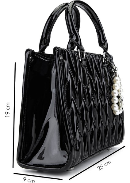 Kadın Suni Deri Siyah Rugan Omuz Çanta 921 27127 Bn Cnt SK25-26 Sıyah Rgn fiyatları