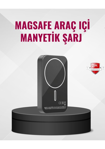 Techmrt Magsafe Araç Telefon Tutucu 15W Hızlı Şarj Type-C Girişli
