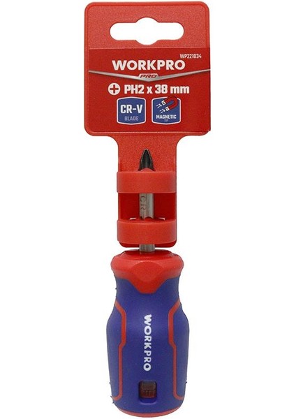 WP221034 PH2X38MM Cr-V Manyetik Profesyonel Yıldız Topaç Tornavida modelleri