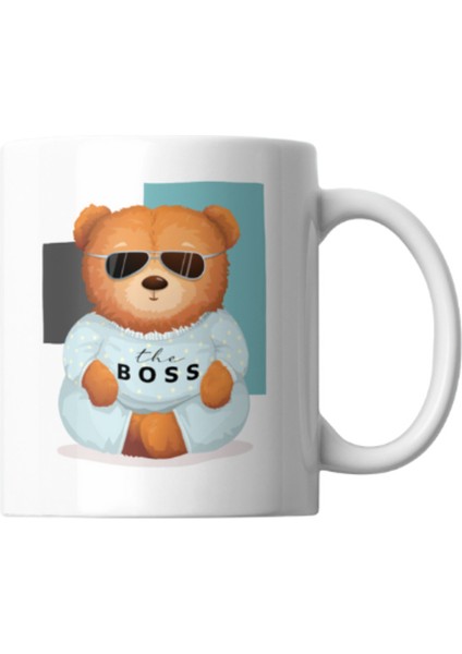 Boss Bear Baskılı Porselen Kupa Beyaz fiyatları