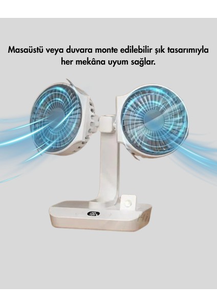 Techmrt 4 Kademeli Hız Ayarlı USB Şarjlı Çift Taraflı Masaüstü Vlatör fırsatları