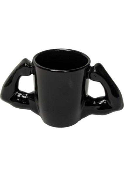 Çift Kulplu Kaslı Kupa Bardak Siyah modelleri