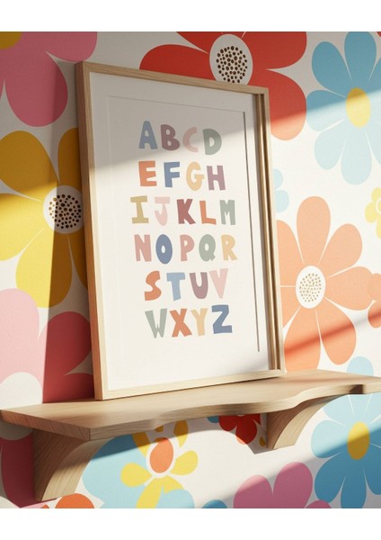 Büyük Harfler Albafe Dijital Baskı Çocuk Posteri (Çerçevesiz) Versiyon 4 modelleri