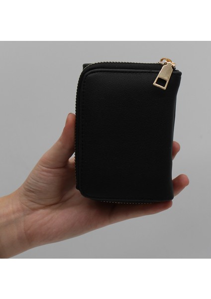 Siyah Bozuk Para Gözlü Bol Kartlıklı Mini Kadın Cüzdanı fırsatları