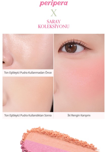 Işıltılı, Iki Tonlu Highlighter Allık Perıpera Pure Blushed Custom Cheek 006 Queens Pink fırsatları