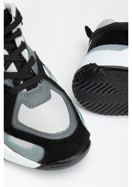 SP-172-2 Siyah Gri Bağcıklı Kadın Spor Ayakkabı indirimleri